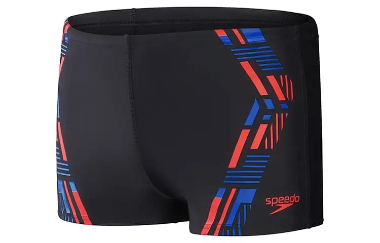 Speedo Letter Stripe Print Anti-Chafe Quick-Dry Swim Trunks Men's 5