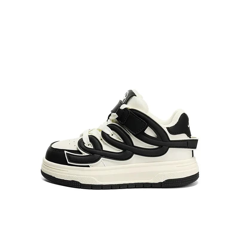 Jeep Anti-Slip Wear-Resistant Low-Top Skateboard Shoes Black White Kids'
