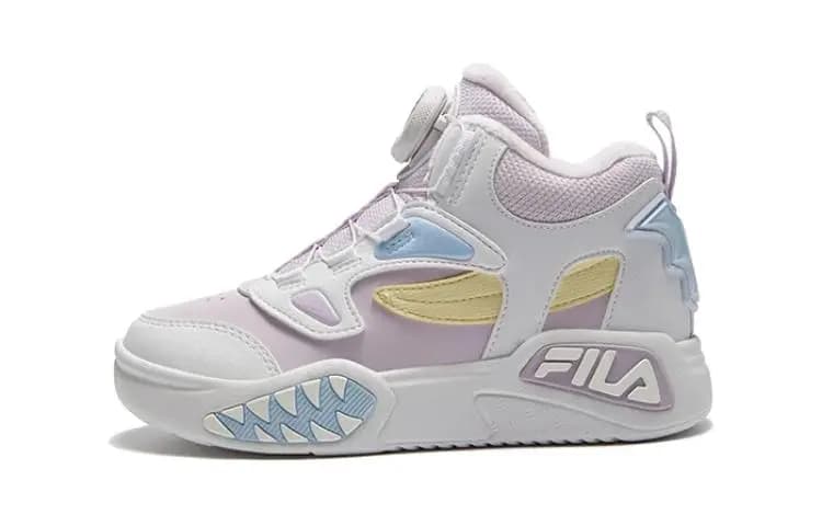 FILA KIDS BB Cushioning Wear-Resistant Low-Top Children's Basketball Shoes Light Lavender Children Aged 3-7 Years Old