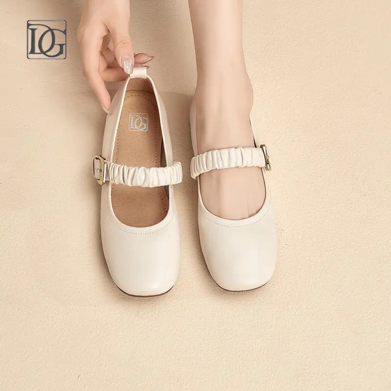 DG Chunky Heel Mary Jane Shoes 1cm Women's 6