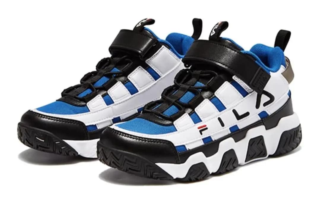 Youth FILA Comfort Cushioning Wear-Resistant Low-Top Children's Basketball Shoes Black Blue 3