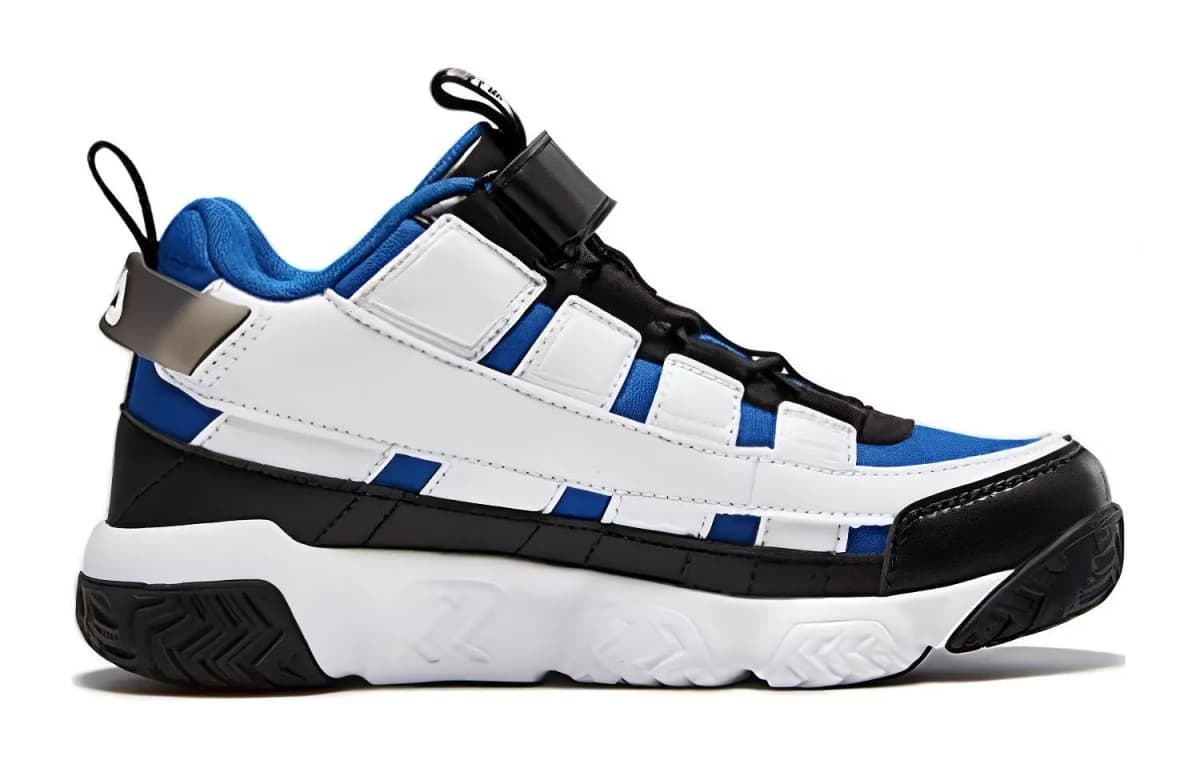 Youth FILA Comfort Cushioning Wear-Resistant Low-Top Children's Basketball Shoes Black Blue 2