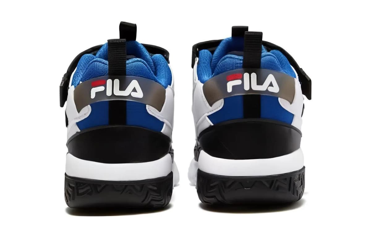 Youth FILA Comfort Cushioning Wear-Resistant Low-Top Children's Basketball Shoes Black Blue 4
