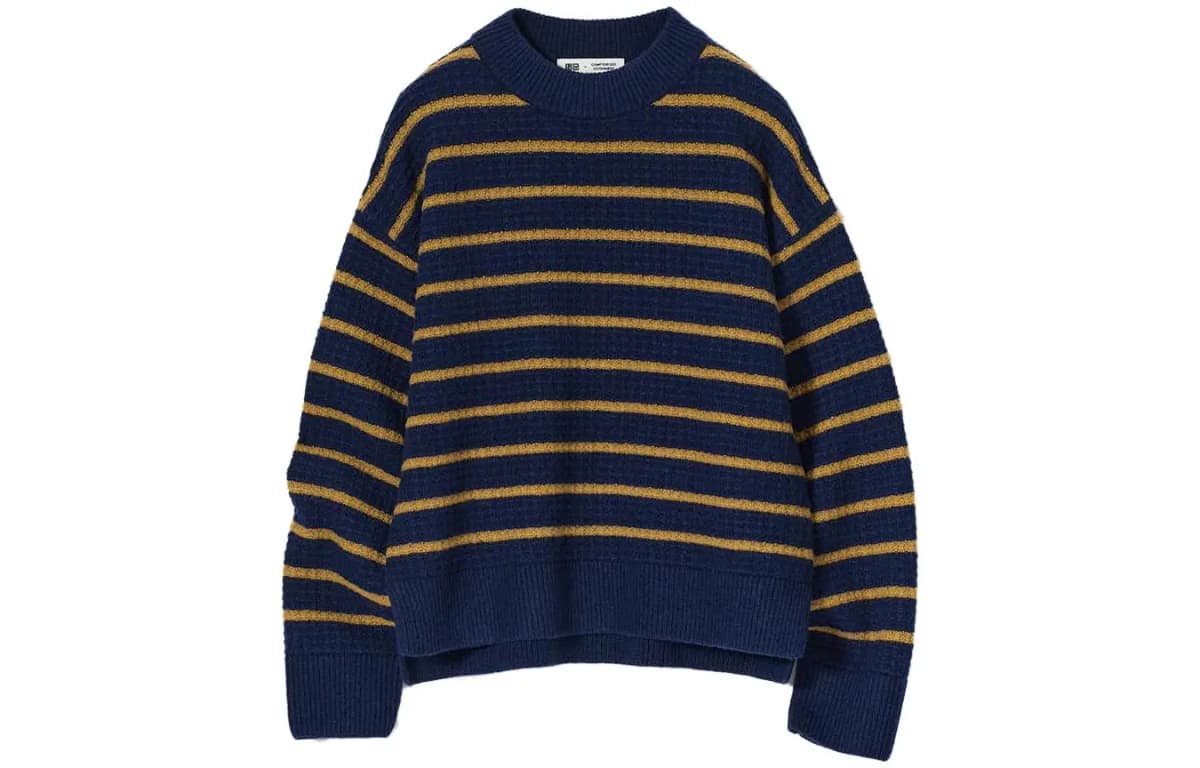 UNIQLO x CDC FW23 Qadın Triko Sviter Tünd Mavi