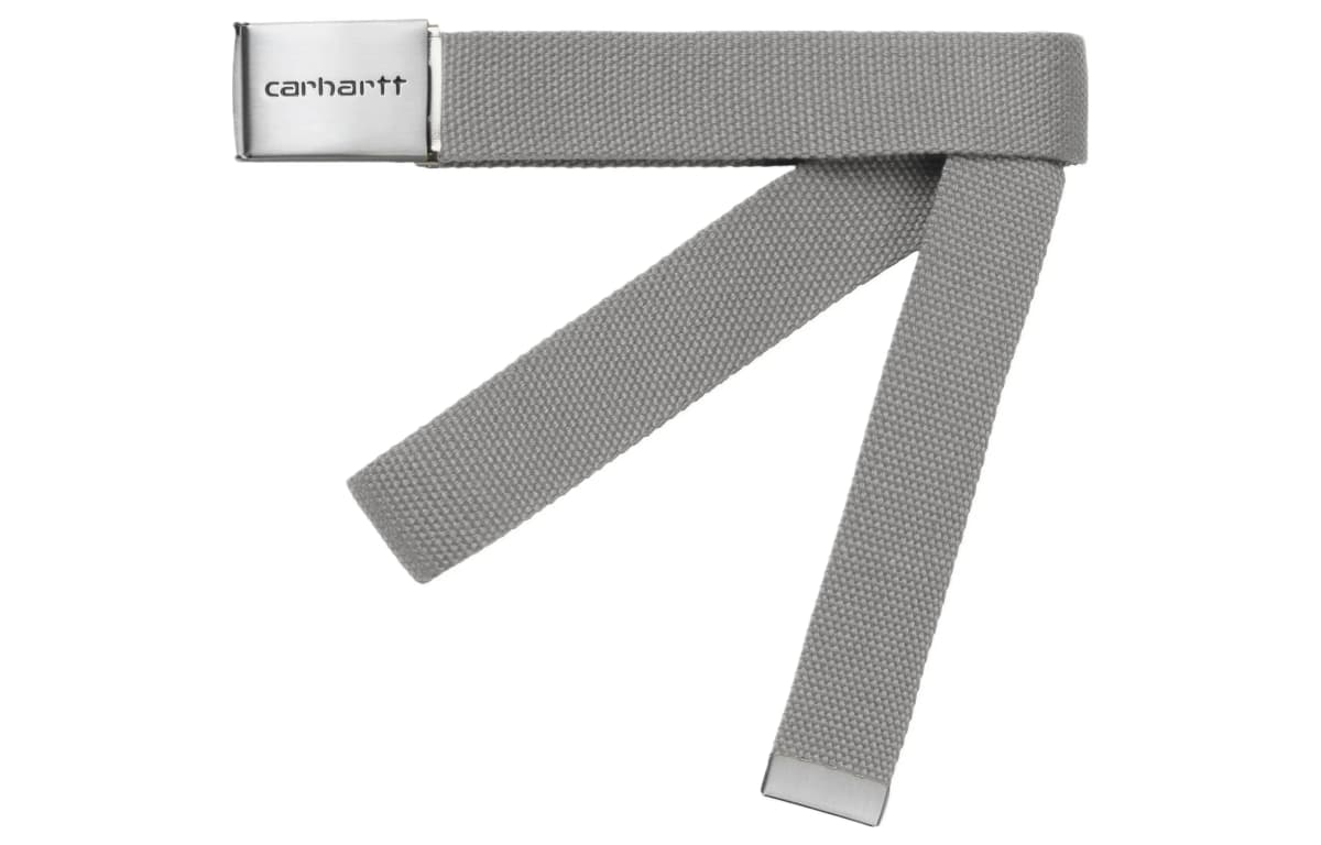 Carhartt WIP Logo Letter Smooth Buckle Belt Unisex Gray 3.4cm Wide