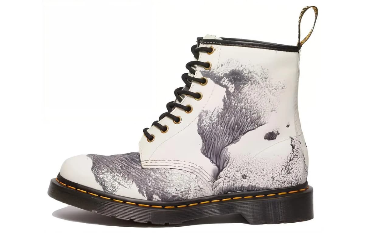 Dr.Martens 1460 X Tate Decalcomania Backhand Leather Lace Up Boots Multicolor Black White