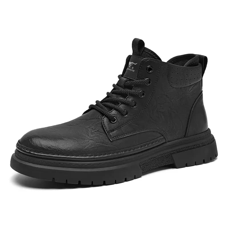 SEPTWOLVES Classic Retro Versatile Martin Boots Men's Black 3