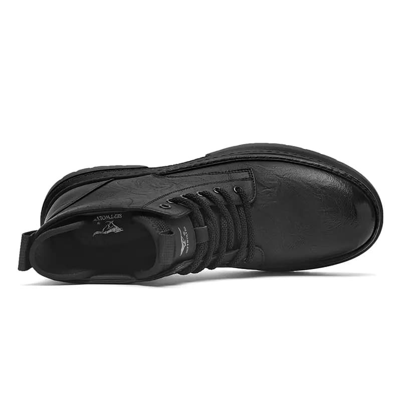 SEPTWOLVES Classic Retro Versatile Martin Boots Men's Black 5