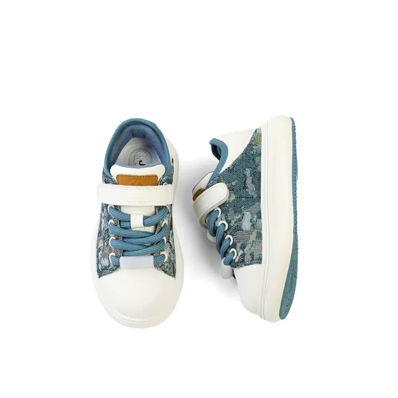 Jeep Anti-Slip Wear-Resistant Low-Top Kids' Skateboarding Shoes Blue White Kids' 3