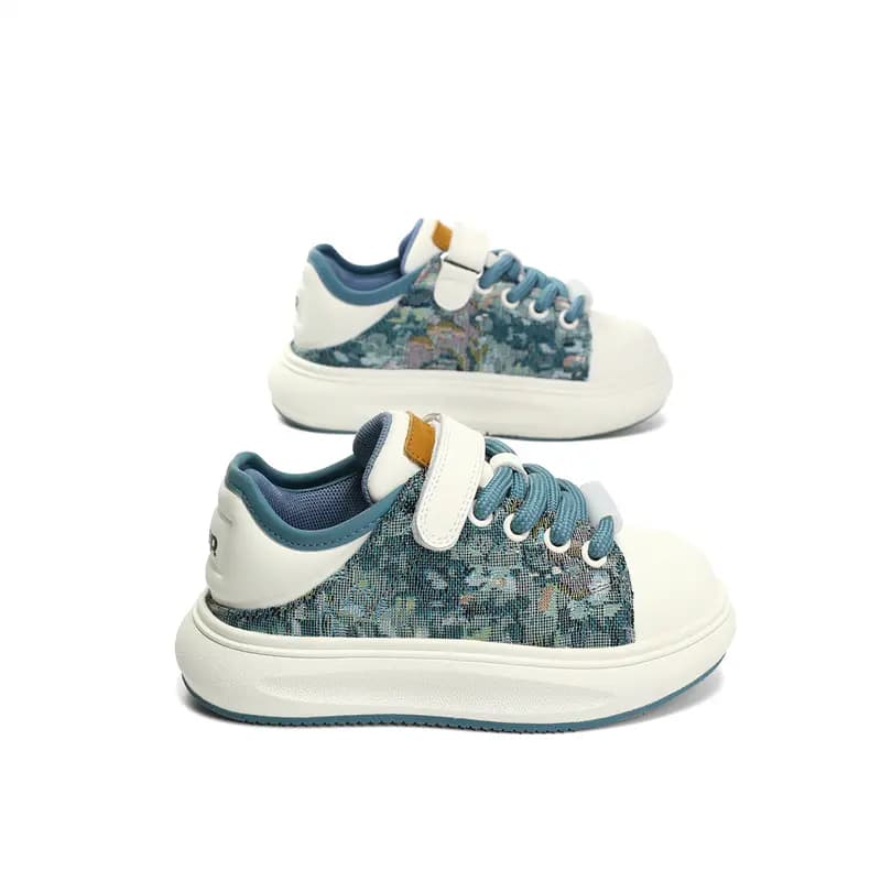 Jeep Anti-Slip Wear-Resistant Low-Top Kids' Skateboarding Shoes Blue White Kids' 5