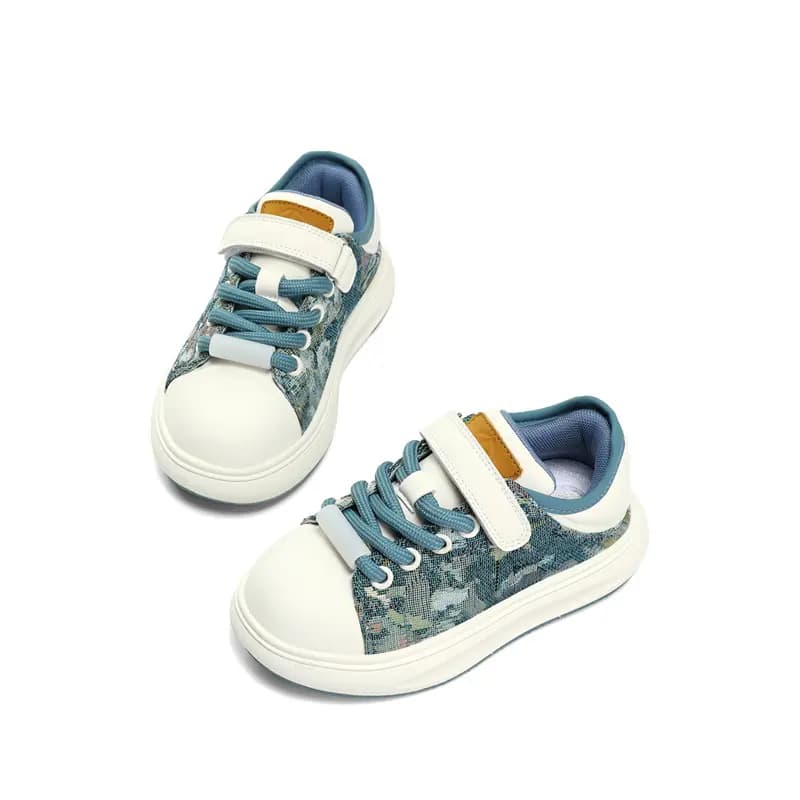 Jeep Anti-Slip Wear-Resistant Low-Top Kids' Skateboarding Shoes Blue White Kids' 4
