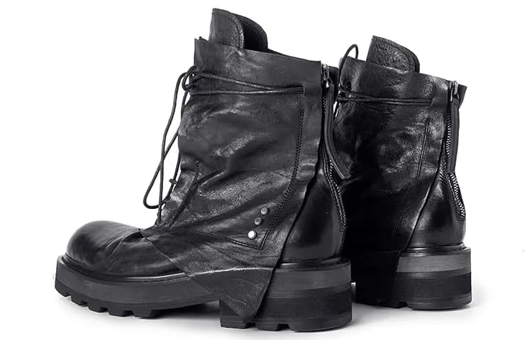 HUANXIANGZHE 15cm Martin Boot Unisex Black 4