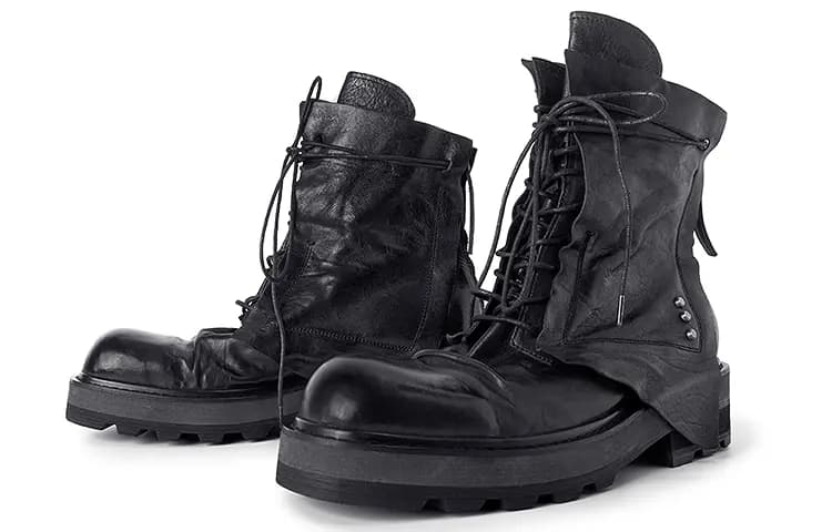 HUANXIANGZHE 15cm Martin Boot Unisex Black 5