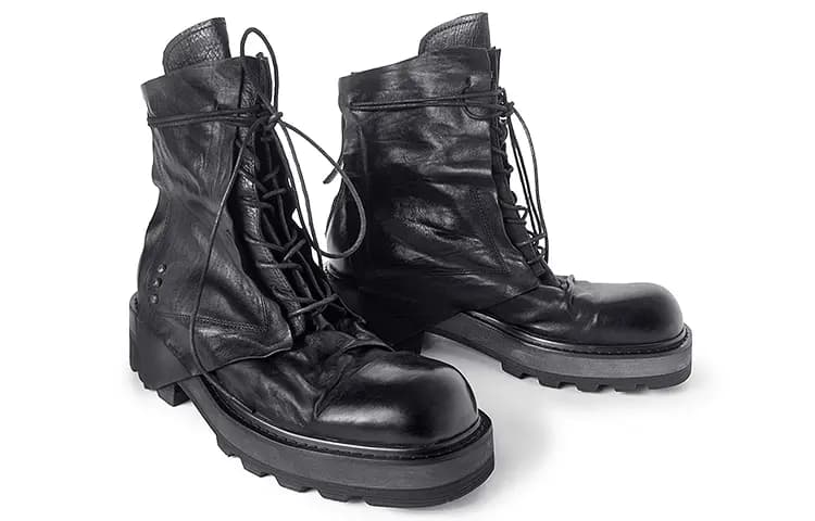 HUANXIANGZHE 15cm Martin Boot Unisex Black 3