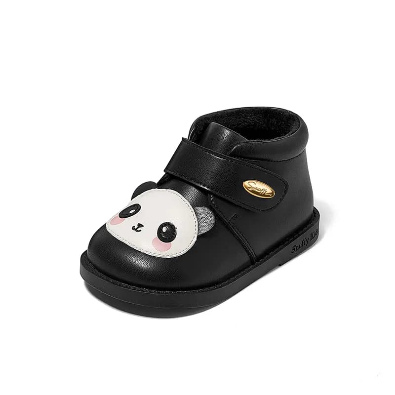 Snoffy Animistic Series Durable Warm Low-Top Toddler Shoes Black White Infant And Toddler 2