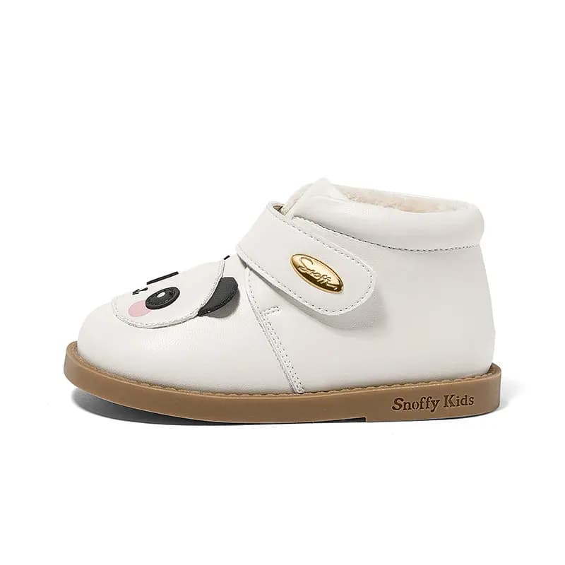 Snoffy Animistic Series Durable Warm Low-Top Toddler Shoes Black White Infant And Toddler 7