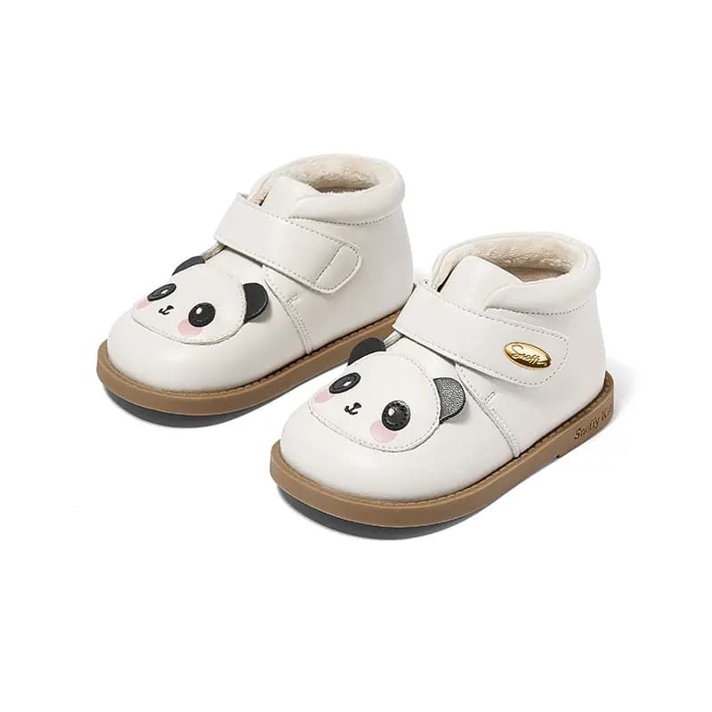 Snoffy Animistic Series Durable Warm Low-Top Toddler Shoes Black White Infant And Toddler 9