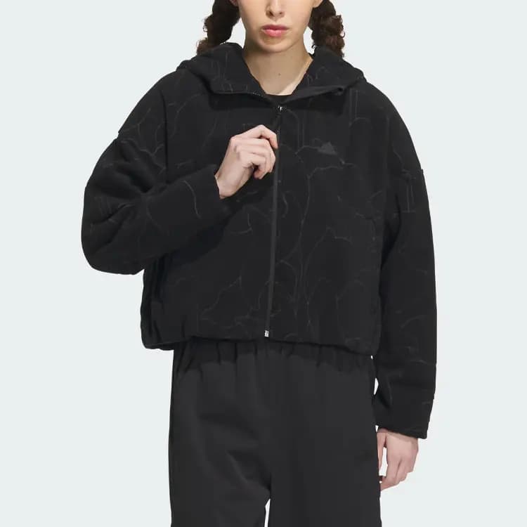 Adidas CITY ESCAPE Qadın Məxmər Pencəyi Qara 2