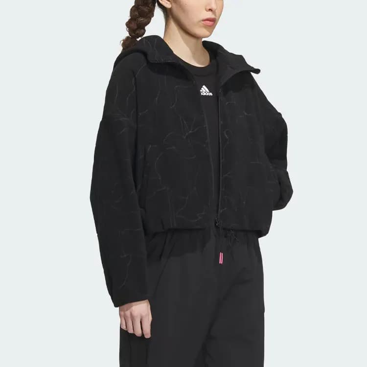 Adidas CITY ESCAPE Qadın Məxmər Pencəyi Qara 4