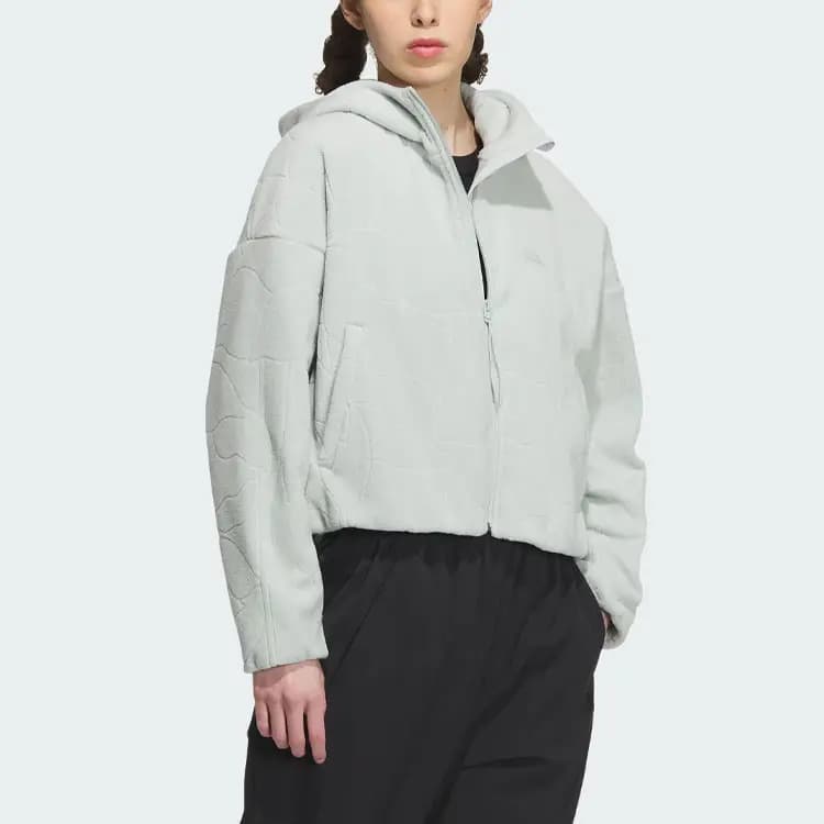 Adidas CITY ESCAPE Qadın Məxmər Pencəyi Gümüşü/Boz 4