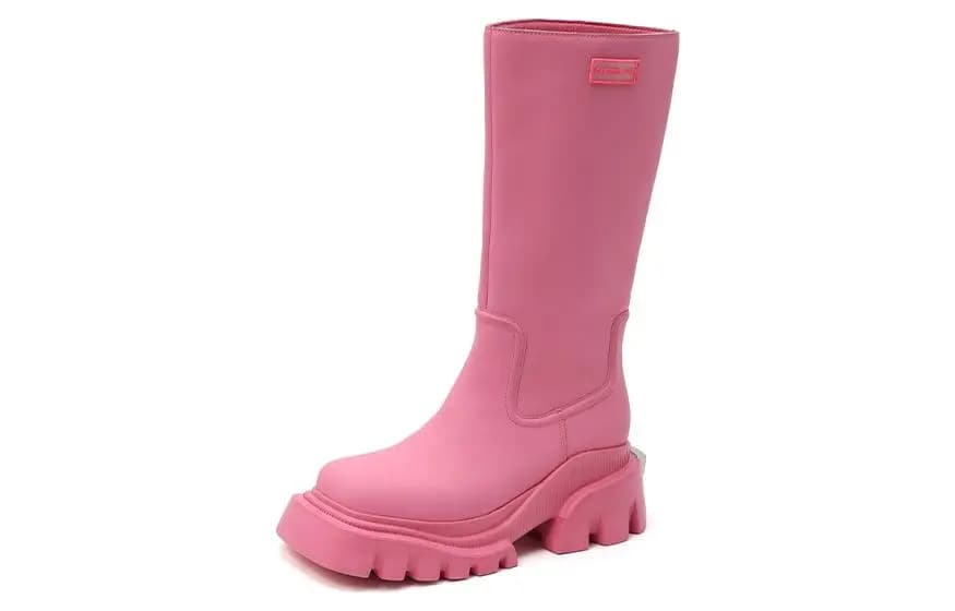 DAPHNE LAB Silk Fashion Versatile Casual High Boots 6cm Women's 3