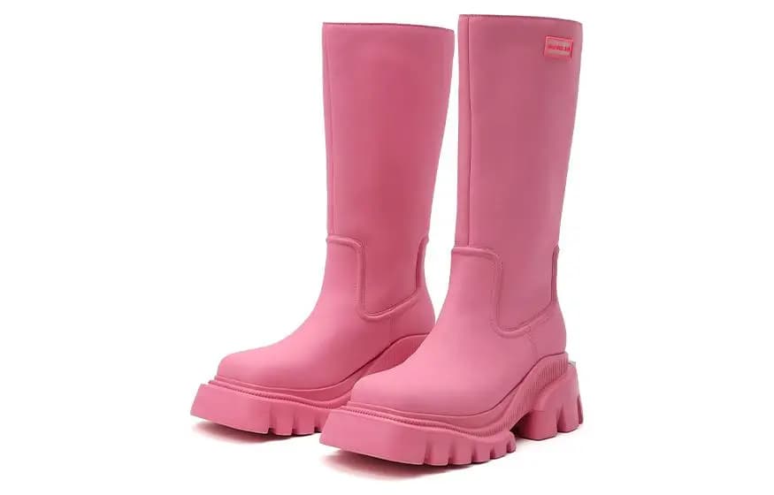 DAPHNE LAB Silk Fashion Versatile Casual High Boots 6cm Women's 4