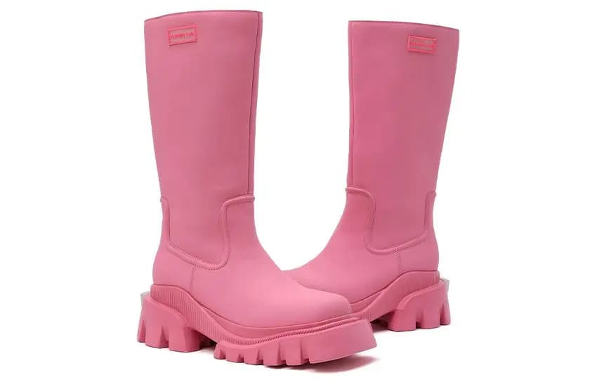 DAPHNE LAB Silk Fashion Versatile Casual High Boots 6cm Women's 5