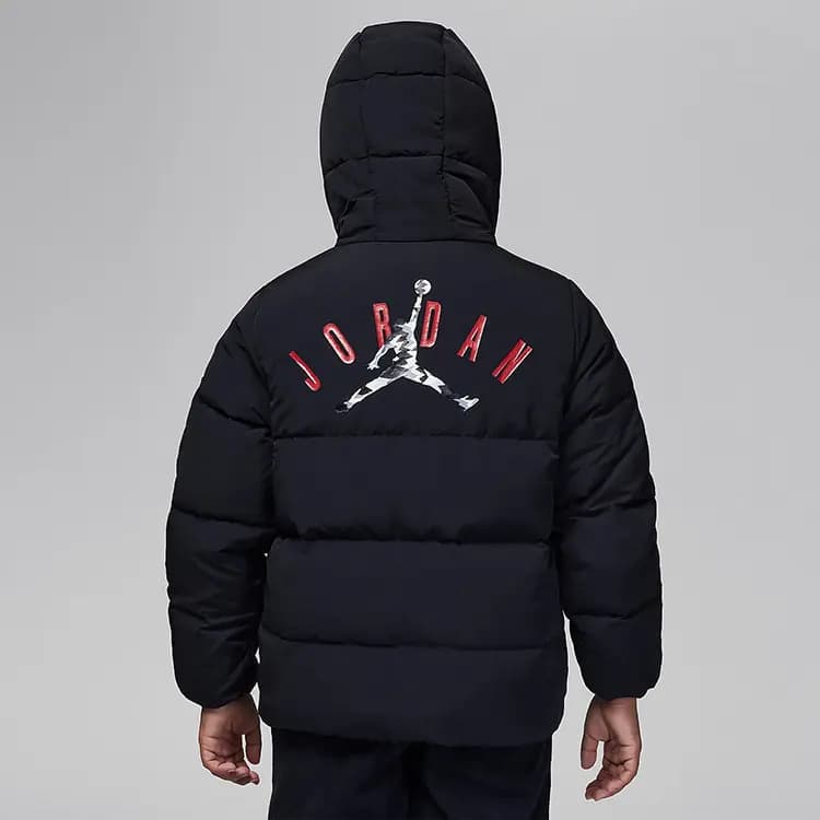 Jordan Logo Zip Uşaq Hoodiesi Qara 6