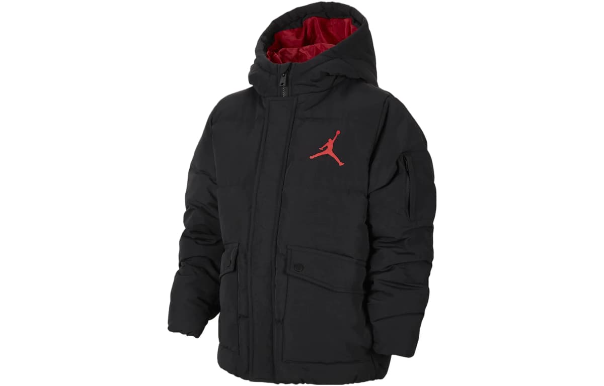 Jordan Logo Zip Uşaq Hoodiesi Qara