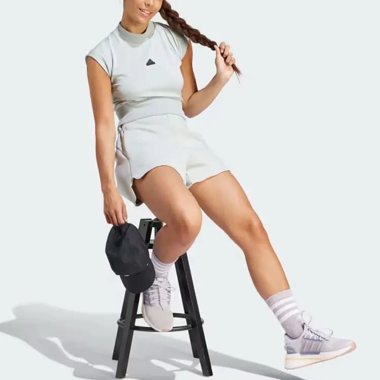 adidas Z.N.E. Loqo Yazılı Köynək Qadın Açıq Mavi/Boz 4
