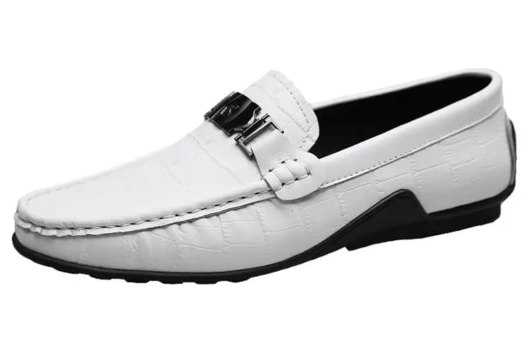 CKVUSAMG Top Layer Leather Slip-On Soft Fashion Trendy Commute Versatile Loafers Unisex 2