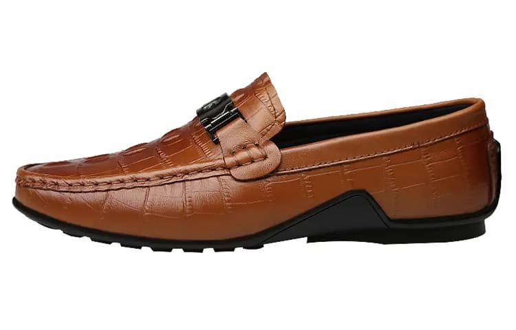 CKVUSAMG Top Layer Leather Slip-On Soft Fashion Trendy Commute Versatile Loafers Unisex 15
