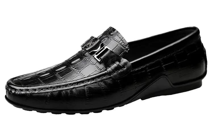 CKVUSAMG Top Layer Leather Slip-On Soft Fashion Trendy Commute Versatile Loafers Unisex 9