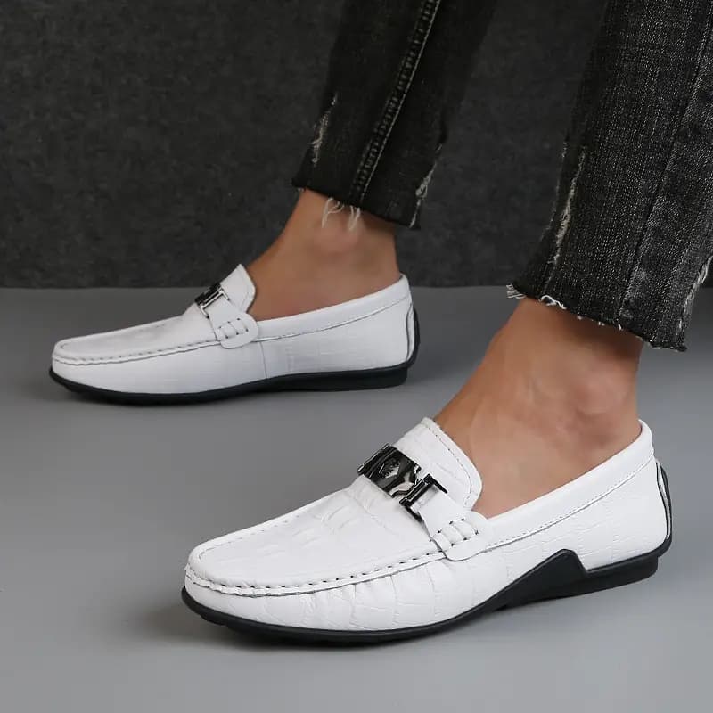 CKVUSAMG Top Layer Leather Slip-On Soft Fashion Trendy Commute Versatile Loafers Unisex 3