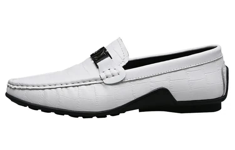 CKVUSAMG Top Layer Leather Slip-On Soft Fashion Trendy Commute Versatile Loafers Unisex
