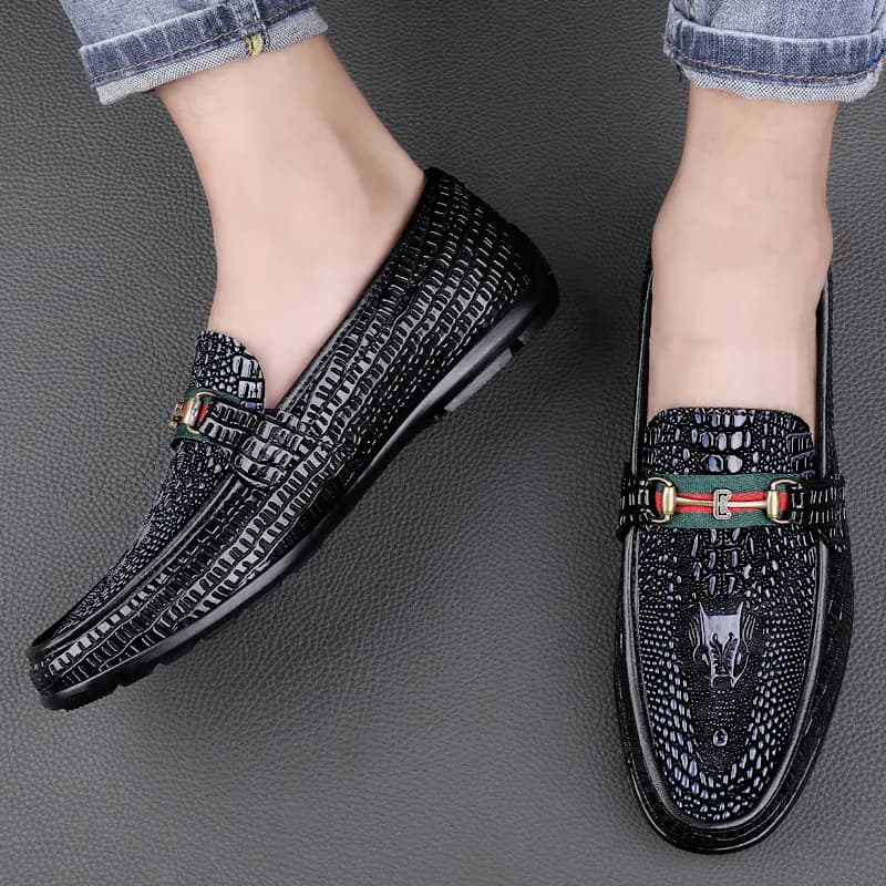 CKVUSAMG Top Layer Leather Slip-On Soft Comfortable Commute Trendy Versatile Business Loafers Unisex 6