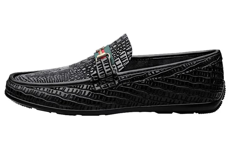 CKVUSAMG Top Layer Leather Slip-On Soft Comfortable Commute Trendy Versatile Business Loafers Unisex 8