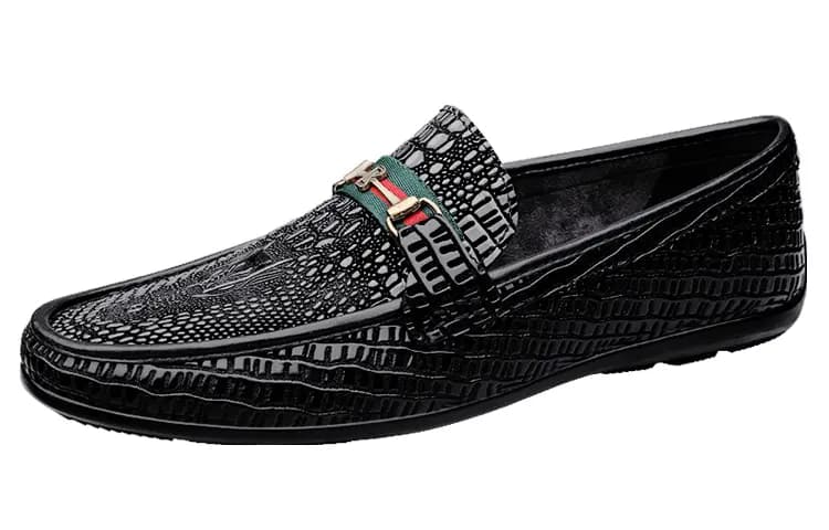 CKVUSAMG Top Layer Leather Slip-On Soft Comfortable Commute Trendy Versatile Business Loafers Unisex 9
