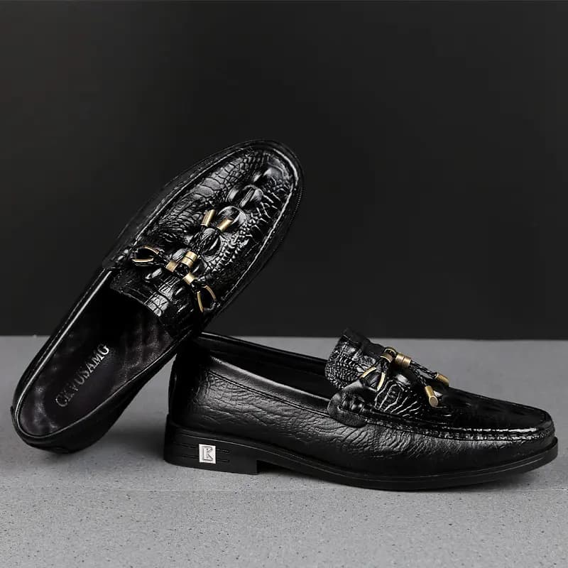 CKVUSAMG Genuine Leather Loafers Comfortable Trendy Casual Driving Shoes Unisex 8