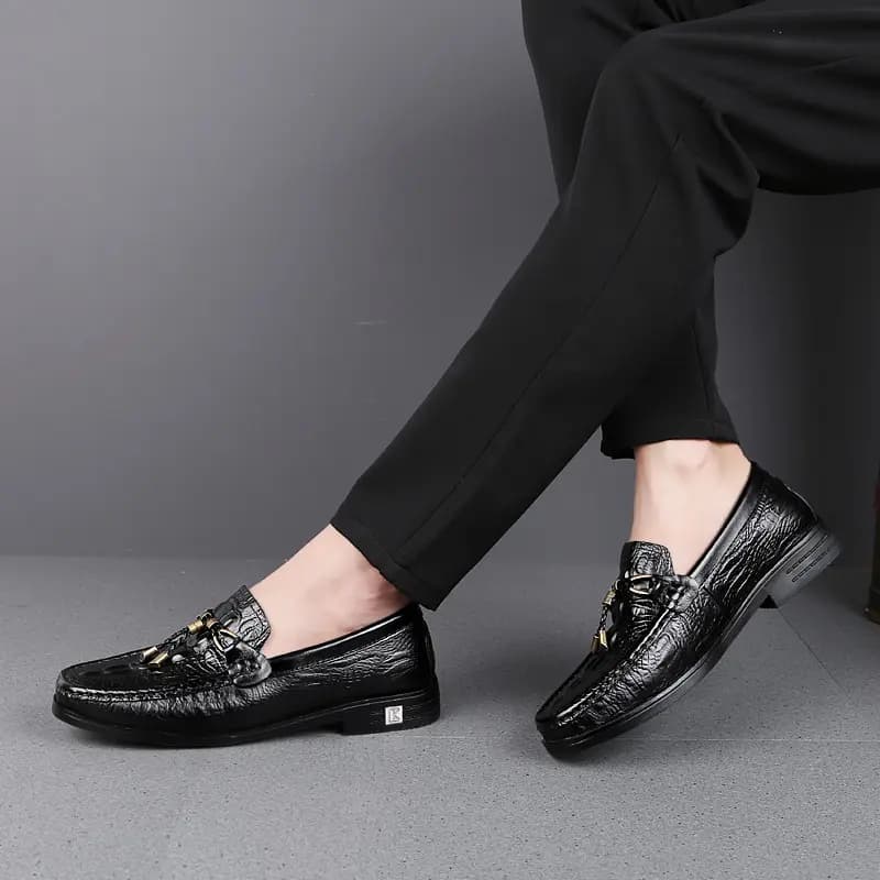CKVUSAMG Genuine Leather Loafers Comfortable Trendy Casual Driving Shoes Unisex 4