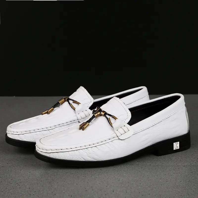 CKVUSAMG Genuine Leather Loafers Comfortable Trendy Casual Driving Shoes Unisex 18