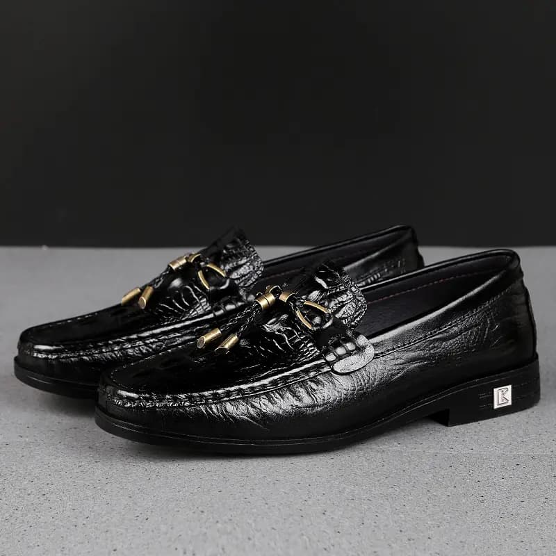 CKVUSAMG Genuine Leather Loafers Comfortable Trendy Casual Driving Shoes Unisex 9