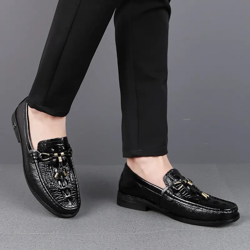 CKVUSAMG Genuine Leather Loafers Comfortable Trendy Casual Driving Shoes Unisex 3