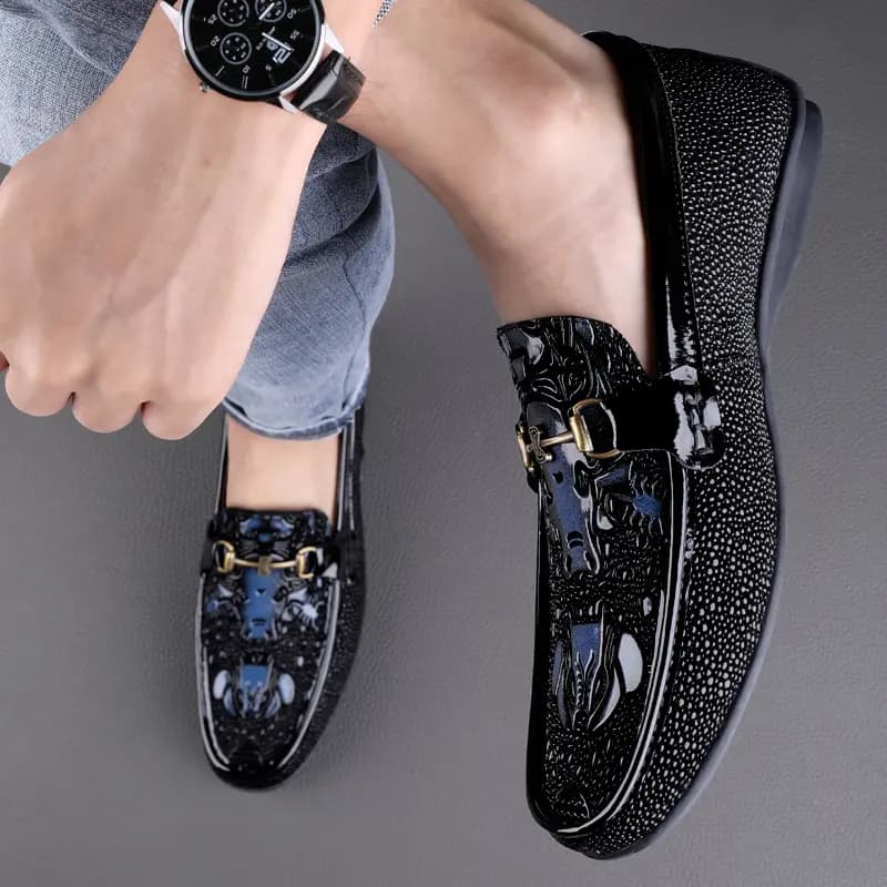 CKVUSAMG Top Layer Leather Loafers Comfortable Commute Trendy Business Casual Men's Women's 6