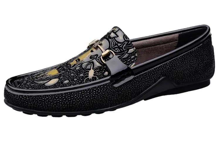 CKVUSAMG Top Layer Leather Loafers Comfortable Commute Trendy Business Casual Men's Women's 9