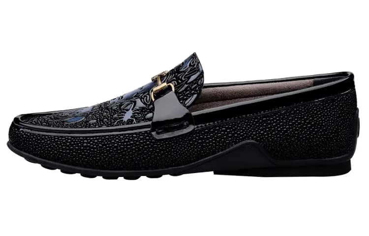 CKVUSAMG Top Layer Leather Loafers Comfortable Commute Trendy Business Casual Men's Women's