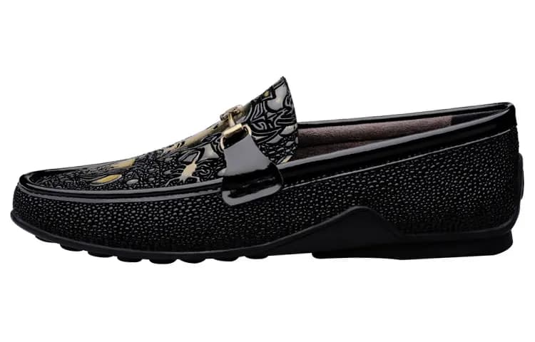 CKVUSAMG Top Layer Leather Loafers Comfortable Commute Trendy Business Casual Men's Women's 8