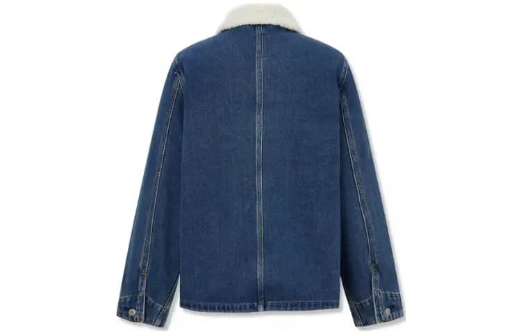 Levis FW23 Versatile Lapel Thickened Denim Jacket Women's Blue 2