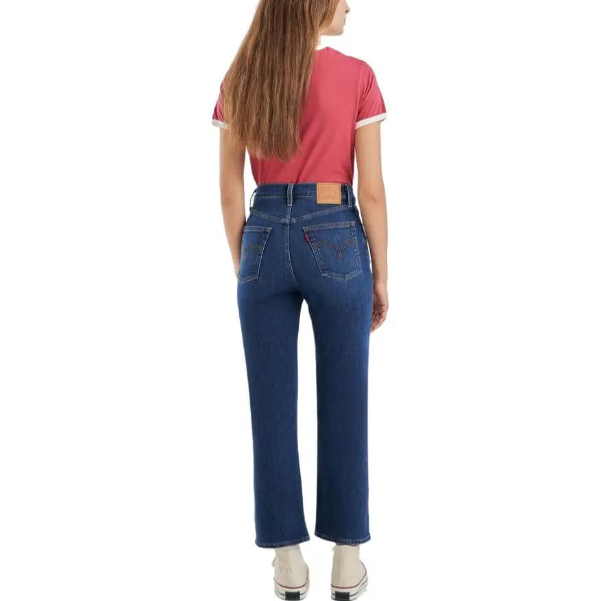 Levis Winter Warm Series High-Waist Straight Casual Jeans Women's Blue 4