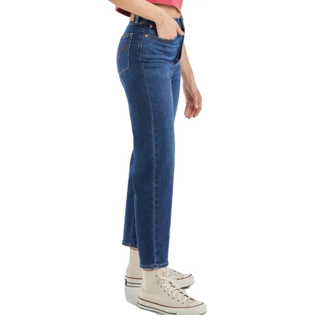 Levis Winter Warm Series High-Waist Straight Casual Jeans Women's Blue 5